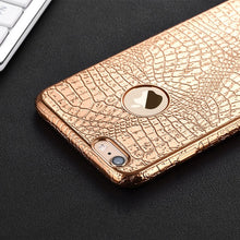 Load image into Gallery viewer, New Luxury 3D Crocodile Snake Print Plating Case For iPhone.