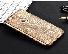 Load image into Gallery viewer, New Luxury 3D Crocodile Snake Print Plating Case For iPhone.