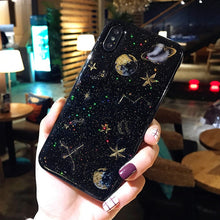 Load image into Gallery viewer, 3D Space Planet Glitter Phone Case for iphone.