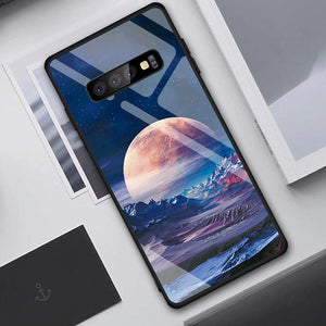 Starry Sky Pattern Tempered Glass Case For Samsung.