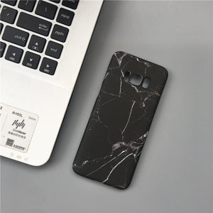 Blue Marble Stone Hard Phone Case for Samsung models.