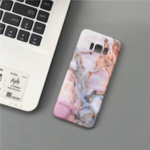 Load image into Gallery viewer, Blue Marble Stone Hard Phone Case for Samsung models.