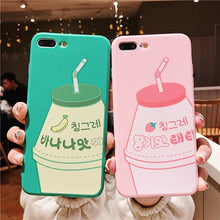 Load image into Gallery viewer, Strawberry and banana milk phone case For iPhone.