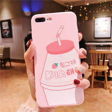 Load image into Gallery viewer, Strawberry and banana milk phone case For iPhone.