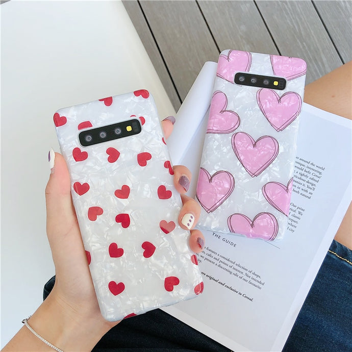 Shell Pattern Love Phone Case for Samsung models.