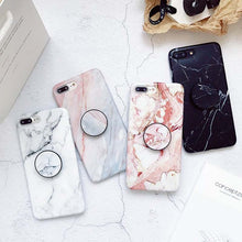 Load image into Gallery viewer, Hot Marble Stand Holder Kickstand Soft Case For iPhone.
