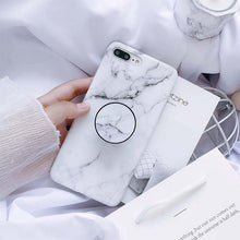 Load image into Gallery viewer, Hot Marble Stand Holder Kickstand Soft Case For iPhone.
