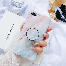 Load image into Gallery viewer, Hot Marble Stand Holder Kickstand Soft Case For iPhone.