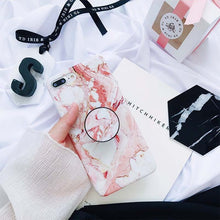 Load image into Gallery viewer, Hot Marble Stand Holder Kickstand Soft Case For iPhone.