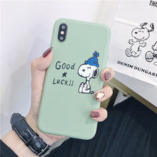 Load image into Gallery viewer, Matcha tea green Luck dog phone case for iPhone.