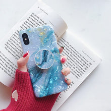 Load image into Gallery viewer, Marble shell mobile phone case For iPhone.