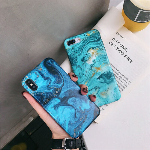 INS Luxury Quicksand Marble Cover Case for iPhone.