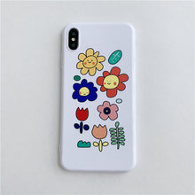 Load image into Gallery viewer, Flowers Smiley Face Pattern Soft Silicone Clear Case For iPhone.